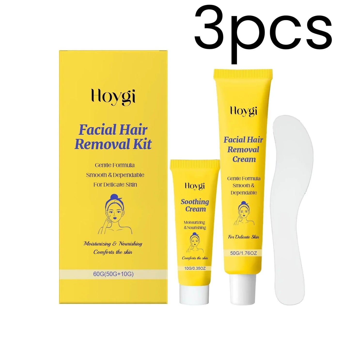 Hoygi Facial Hair Removal Cream – Natural & Painless 60g
