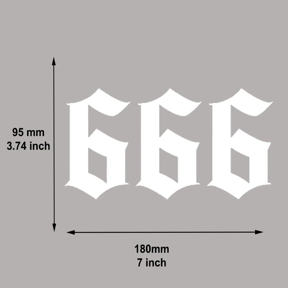 18cm Number 666 Decal Sticker Car Bike Funny Bumper Vinyl Peaceful Pleasures Health and Wellness