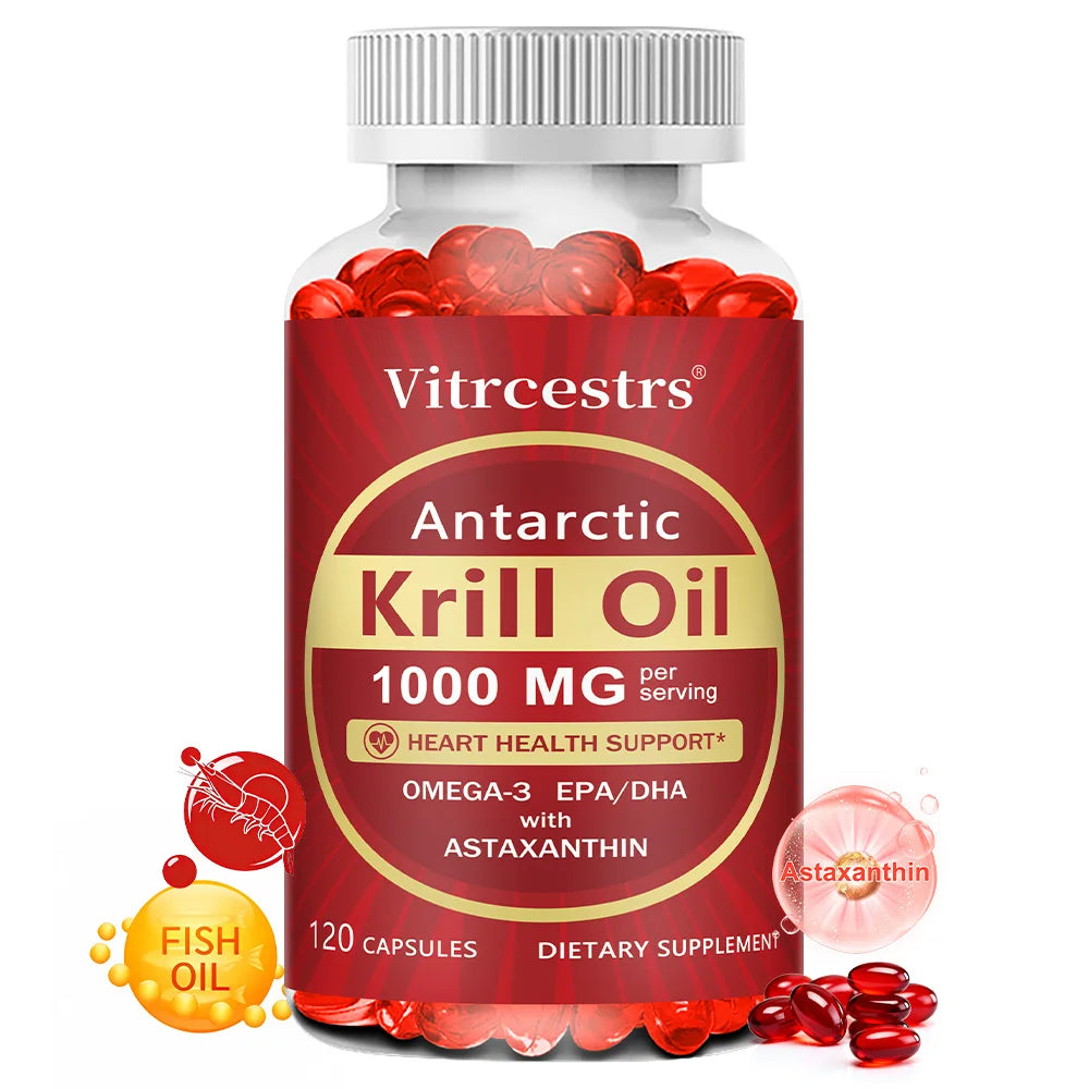 Antarctic Krill Oil 1000mg | Omega-3 EPA DHA & Astaxanthin
