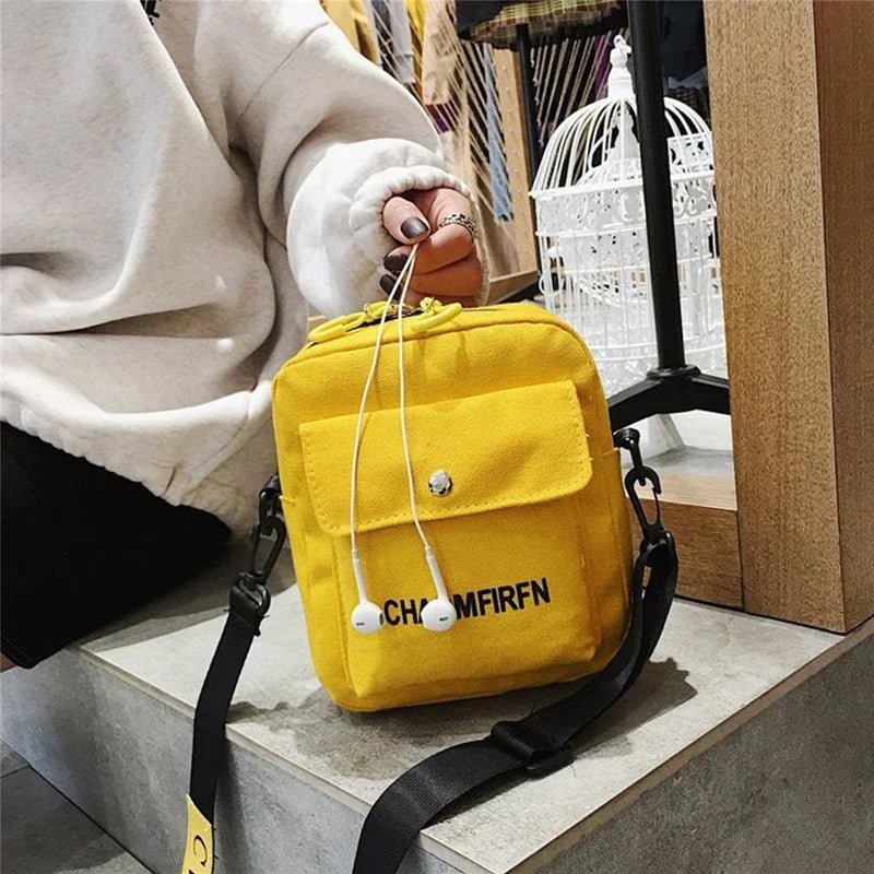Women's Small Canvas Crossbody Bag | Cartoon Shoulder Purse