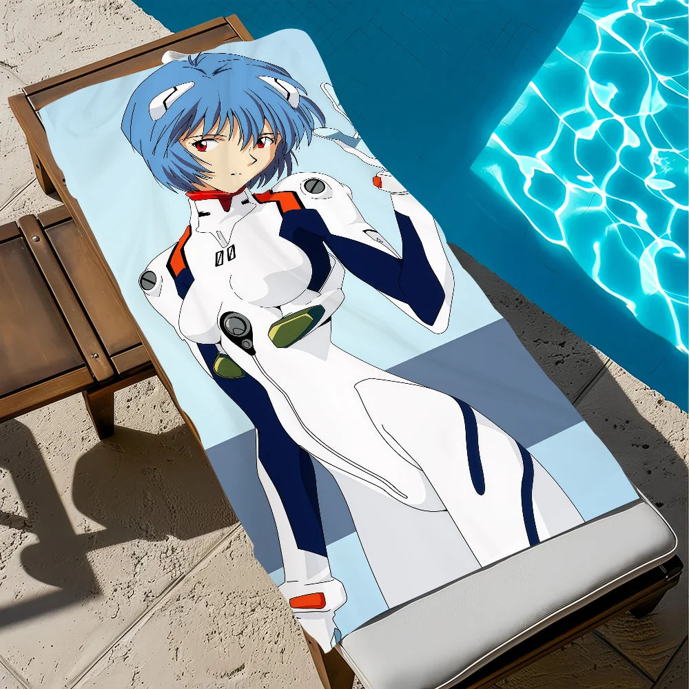 Rei EVA Anime Quick-Dry Beach Towel | Soft Microfiber Pool Towel Anime Beach Towel Peaceful Pleasures Health and Wellness z4 STJ150x180CM