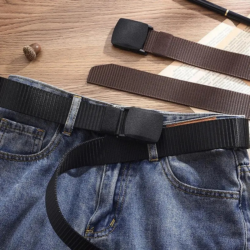 Canvas Nylon Tactical Belt Non-metallic Anti Allergy Ideal For Outdoor Training Security Check And Daily Pants Wearing Use Peaceful Pleasures Health and Wellness