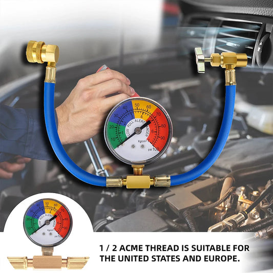 R134A AC-Refrigerant Charge Hose Kit,With Gauge Repair Tool,Universal Accurate-Pressure Monitoring DIY Garage Hvac Maintenance Peaceful Pleasures Health and Wellness Default Title