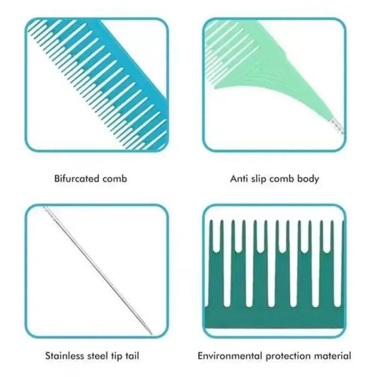 Hair Styling Combs, Tailed Comb Set, Coloring Dyeing Comb, Salon Tool, Sectioning Highlighting Weaving Cutting Comb, 3pcs Peaceful Pleasures Health and Wellness
