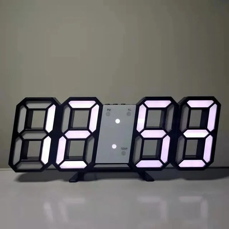 LED Digital Wall Clock – 3D Alarm & Timer for Home Décor LED Digital Clock Peaceful Pleasures Health and Wellness Black white
