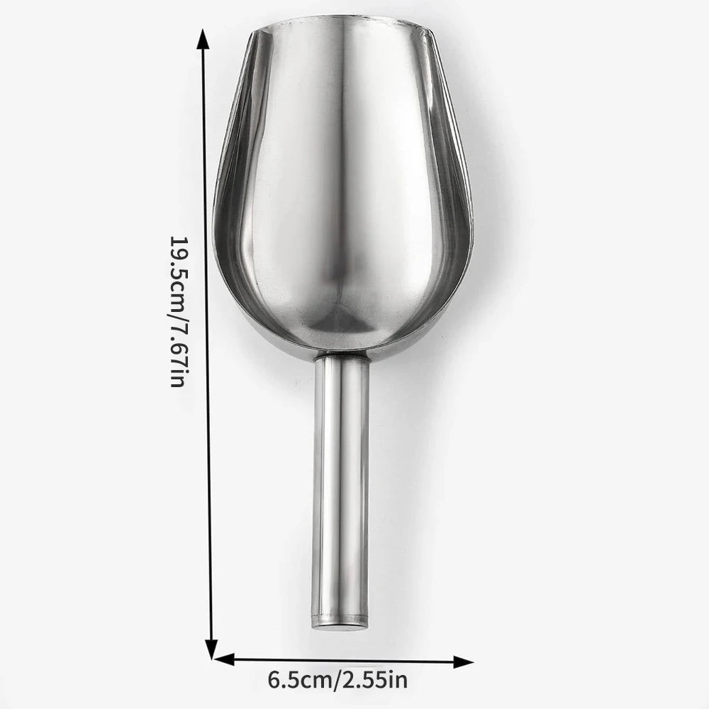 Multi functional metal ice spoon - ice bucket stainless steel small ice spoon - kitchen small tool biscuit flour pet dog food sp Peaceful Pleasures Health and Wellness