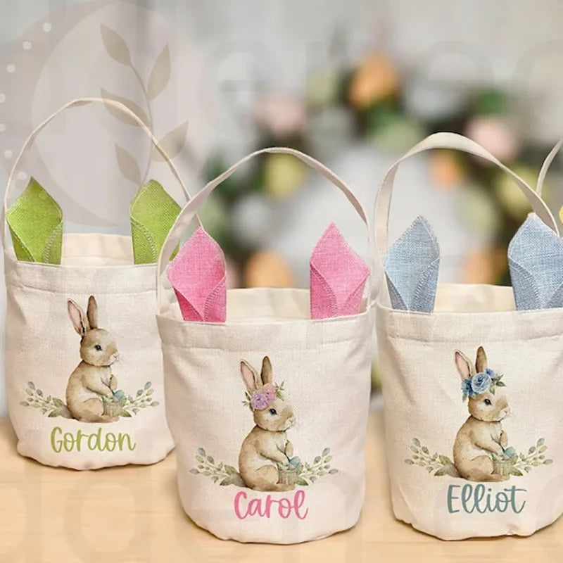 Personalised Easter Egg Hunt Basket | Vintage Bunny Sack Easter Gift Basket Peaceful Pleasures Health and Wellness