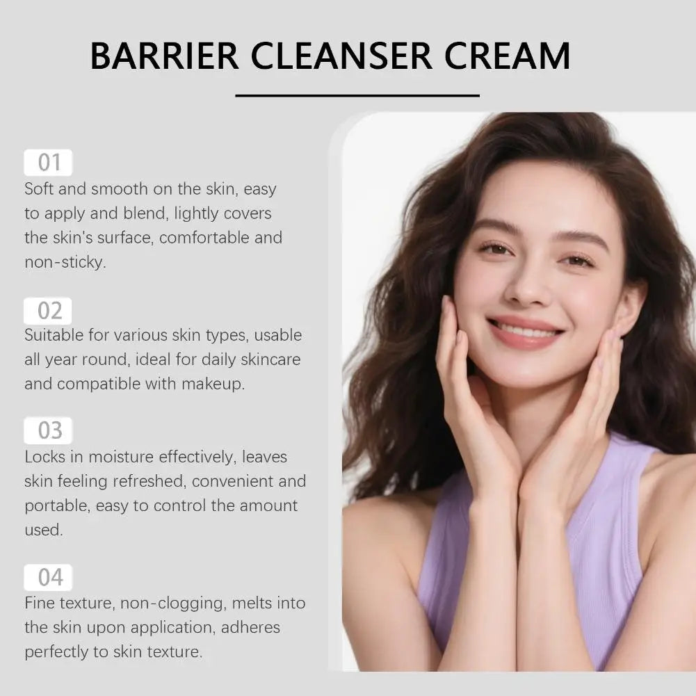 100g Daily Gentle Hydrating Barrier Care PDRN Barrier Cleanser Cream Moisturizing Rejuvenating Cleansing Foam Facial Cleanser Peaceful Pleasures Health and Wellness