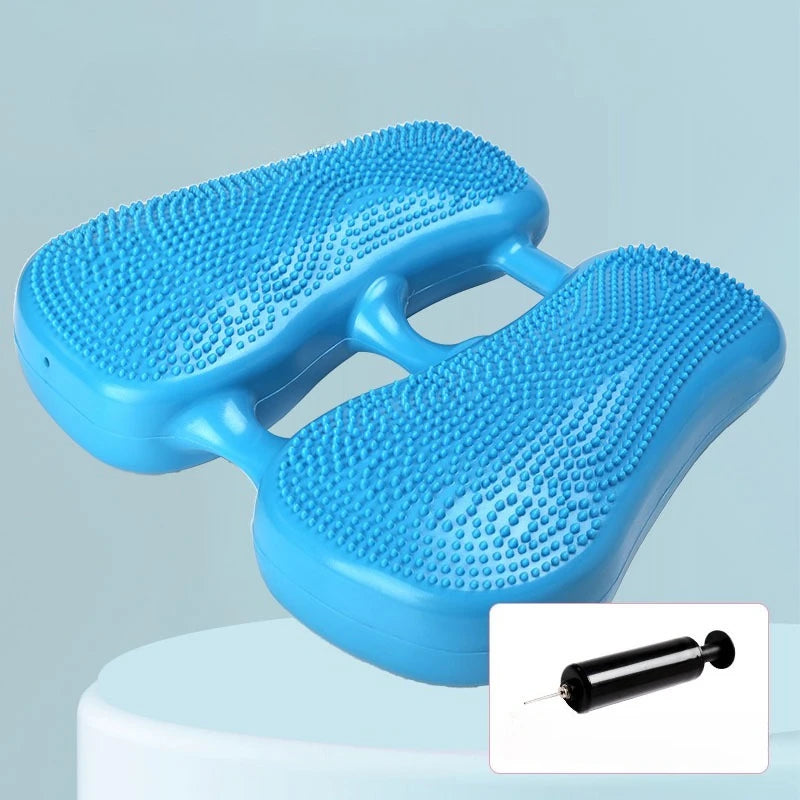 Multi-Functional Household Inflatable Foot Massager Anti-slip Stepper Pad Pressure Points in Situ Sports Balance Inflatable Pad Peaceful Pleasures Health and Wellness Blue