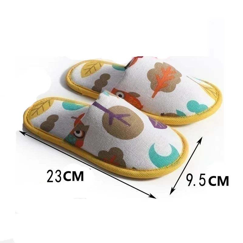 Kids Cartoon Animal Disposable Slippers | Owl Cat Hotel Travel