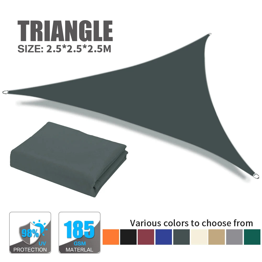 Triangle Sun Shade Sail 280 GSM 95% UV Block – Patio & Garden