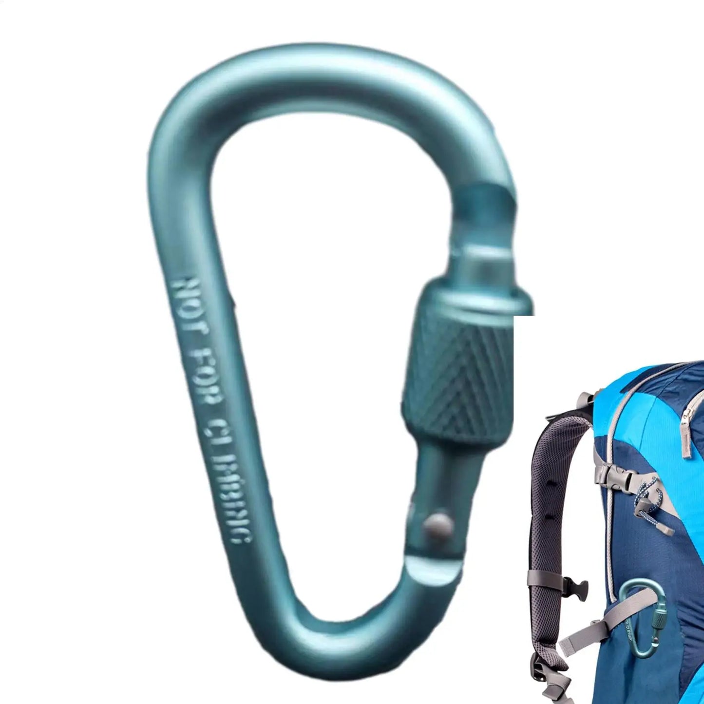 D-Shape Locking Carabiner – Aluminium Alloy Camping Hook Clip