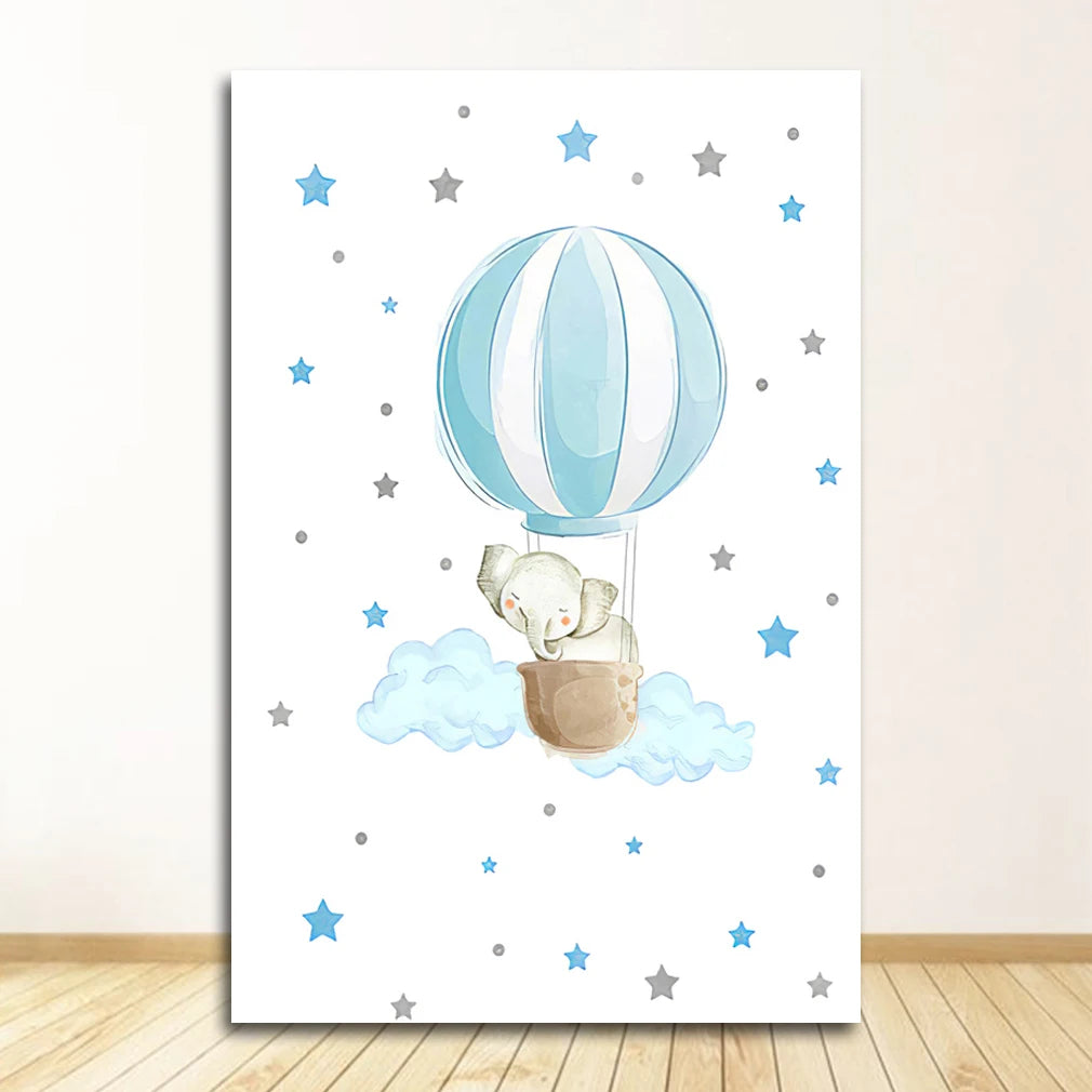 nursery print art decor paintings canvas livingroom Wall pictures for girls baby boy decoration bedroom poster animal Elephant Peaceful Pleasures Health and Wellness 0838XX01 30x40cm Unframed