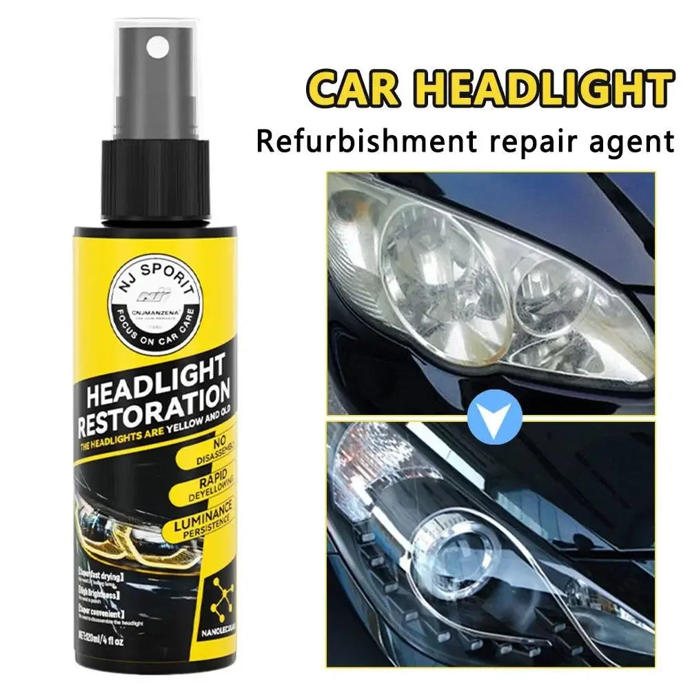 Headlight Repair Spray for Car Refurbishment Anti-Oxidation Coating Car Lamp Polishing Agent Scratch Restoration Dirt Clean Peaceful Pleasures Health and Wellness