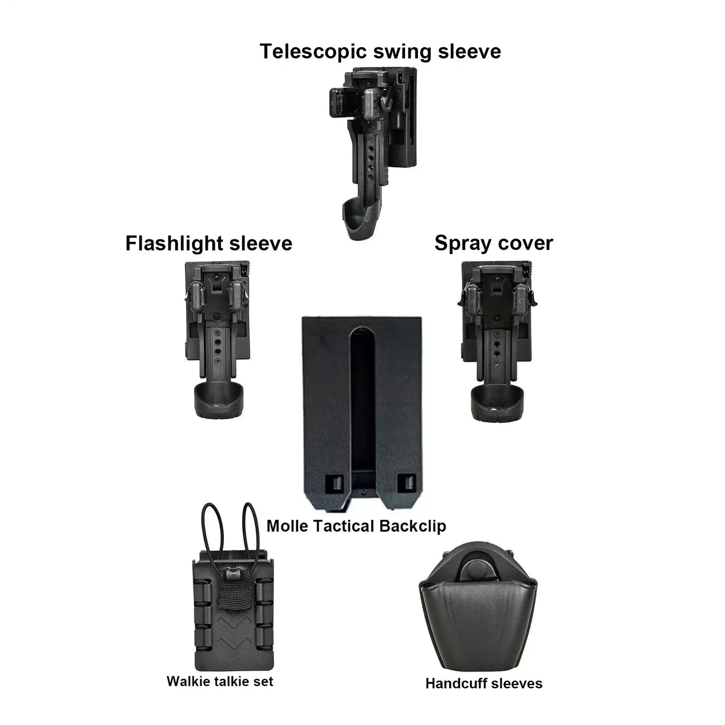 Quick-Release Flashlight Belt Holster | 360° Rotating Mount