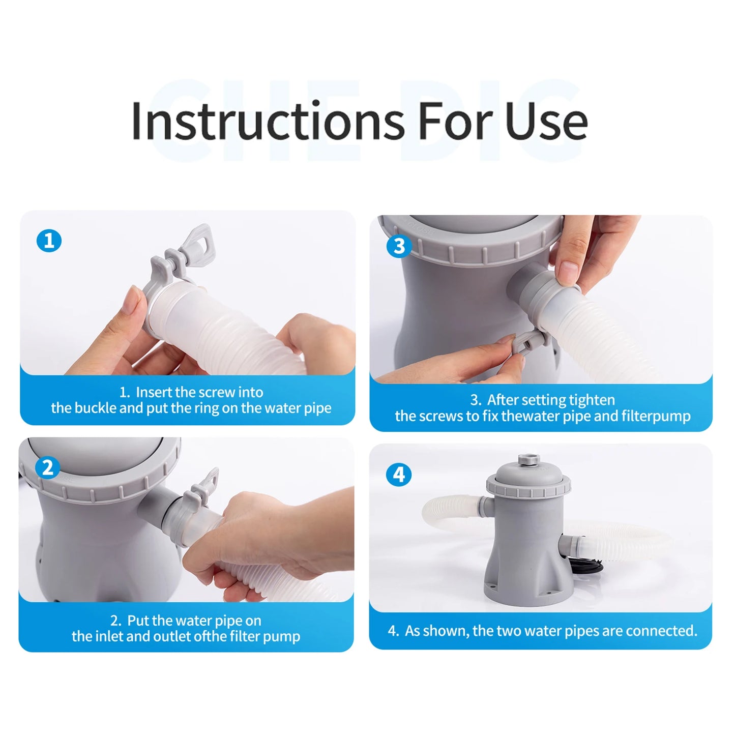 Pool Filter Pump 330 GPH Paddling Electric Water 2 Cartridge Pumps