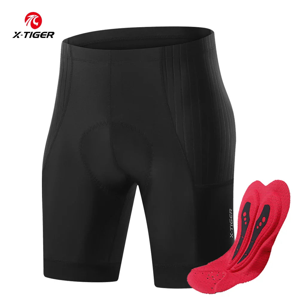 X-TIGER Men's Padded Cycling Shorts – Breathable Road Bike