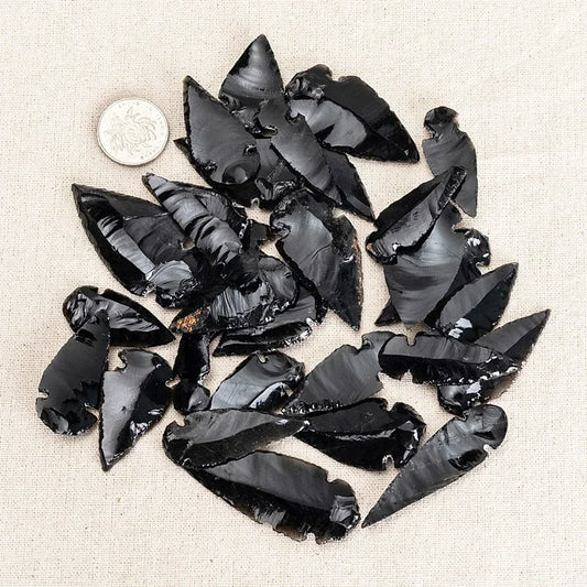 Natural Arrow Obsidian Quartz Material Evil Spirit Crystal Home Decor Reiki Healing Energy Stone DIY Jewelry Making Peaceful Pleasures Health and Wellness