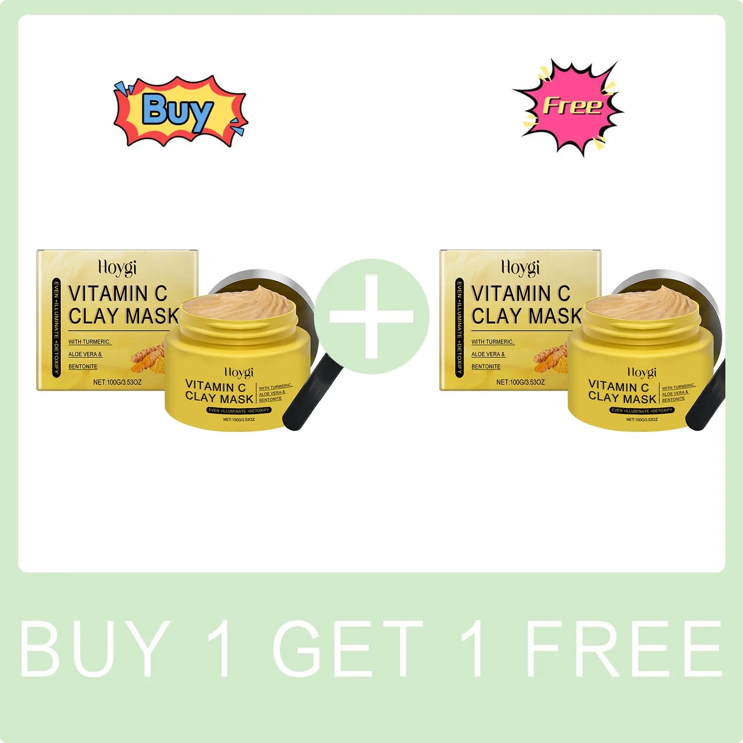 Turmeric Clay Mask Acne Removal Fade Dark Spot Melanin Shrink Pores Deep Cleansing Oil Control Moisturizing Vitamin C Mud Mask Peaceful Pleasures Health and Wellness Buy 1 Get 1 Free