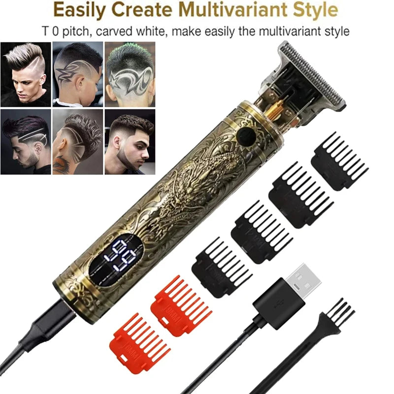 XMSJ T9 Men's Electric Hair Clipper & Beard Trimmer USB