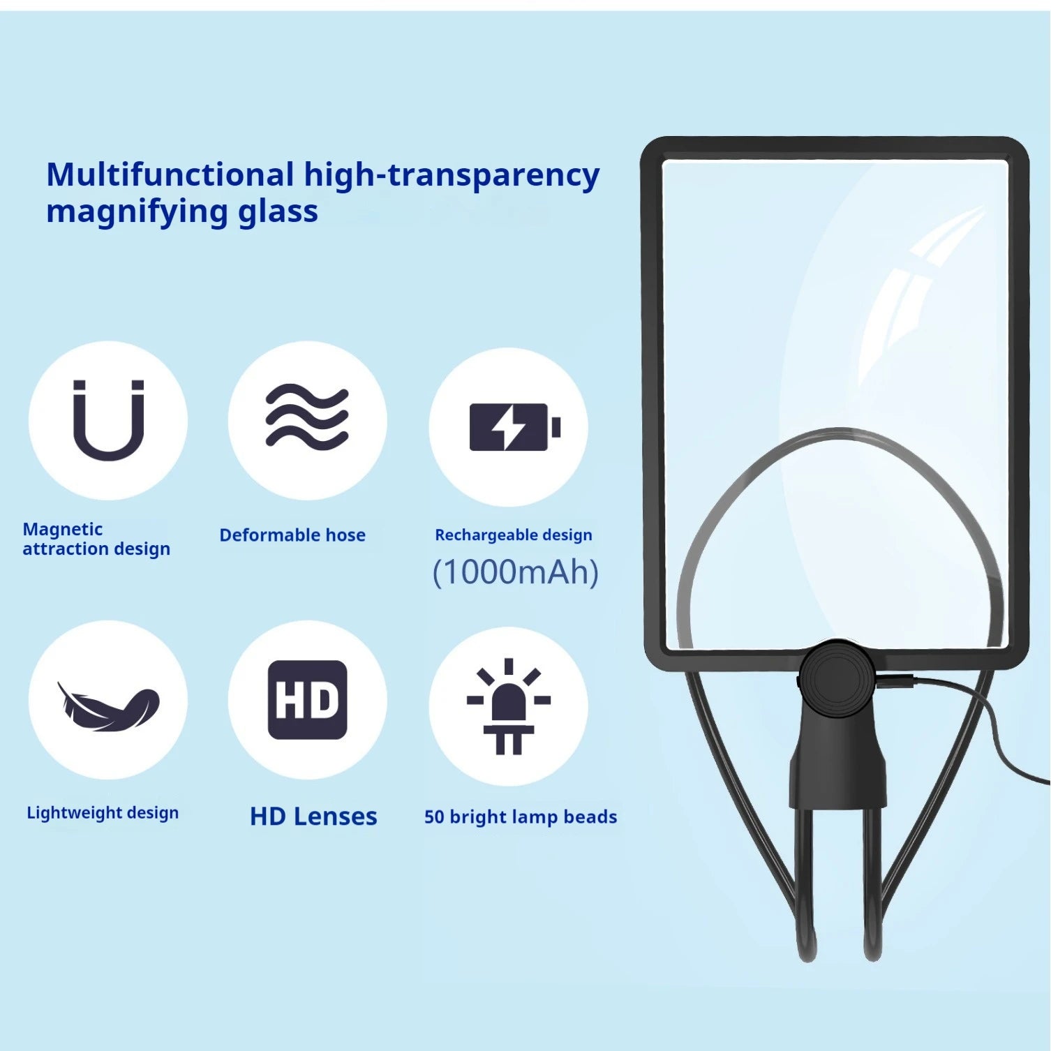 Fresnel Magnifying Glass, Led Magnifying Glass, 50 Led Lights Magnifying Glass Peaceful Pleasures Health and Wellness