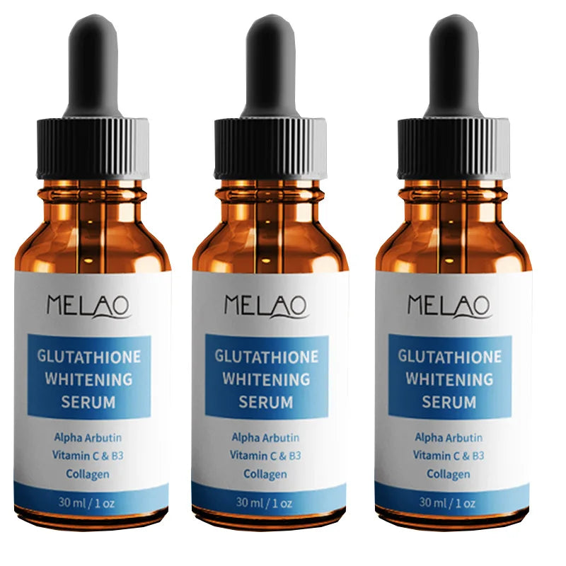Glutathione Whitening Serum Fade Black Dark Spots Moisturizing Nourishing Reduce Wrinkles Brightening Facial Skin Care Essence Peaceful Pleasures Health and Wellness 30mlx3 pieces 30ml