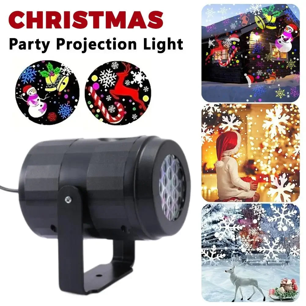 USB Powered Christmas Snowflake Projector Fairy Lamp with Holiday Patterns Rotating Spotlight for Home Decor Halloween Xmas Gift Peaceful Pleasures Health and Wellness