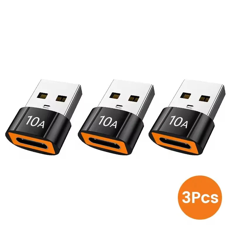 10A USB A To USB C OTG Adapter Type C to USB Converter USB 3.0 Adapter For Xiaomi 14 MacBook USB To Type C OTG Connector Peaceful Pleasures Health and Wellness 3pcs USB A Male