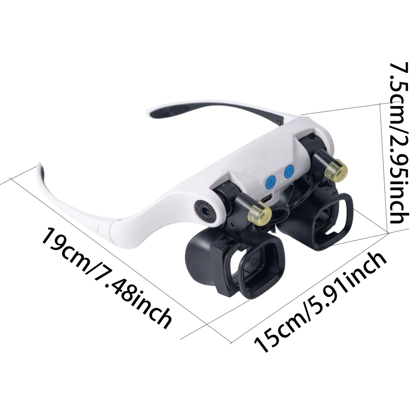 Head Mount Magnifier with LED Light Headband Magnifying Glasses for Watch Repair Jewelry Identification Electronics Tool Peaceful Pleasures Health and Wellness
