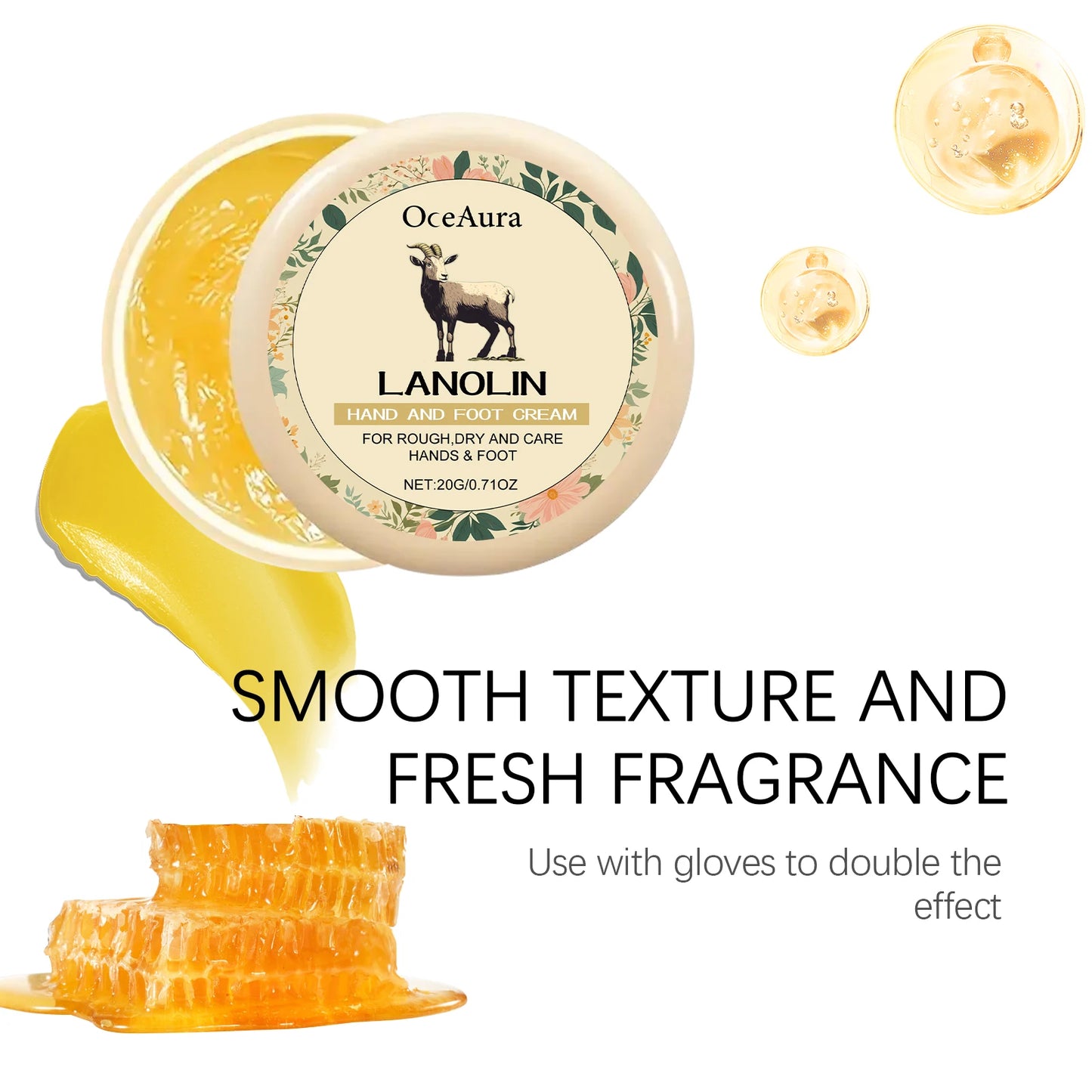 OceAura Lanolin Hand & Foot Cream – Deep Moisture, Non-Greasy