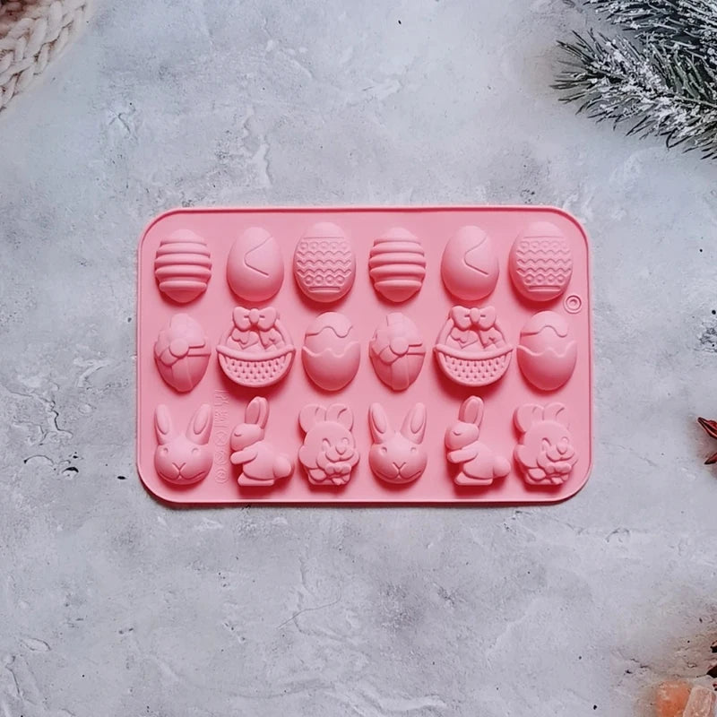 DIY Chocolate Mold Candy Ice Mold Silicone Cake Chocolate Biscuit Baking Mold Rabbit Shaped Festival Decoration Peaceful Pleasures Health and Wellness