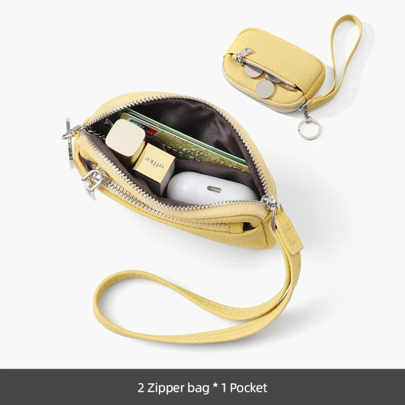 Mini PU Leather Lipstick Bag | Keychain Coin Purse & Earphone Pouch