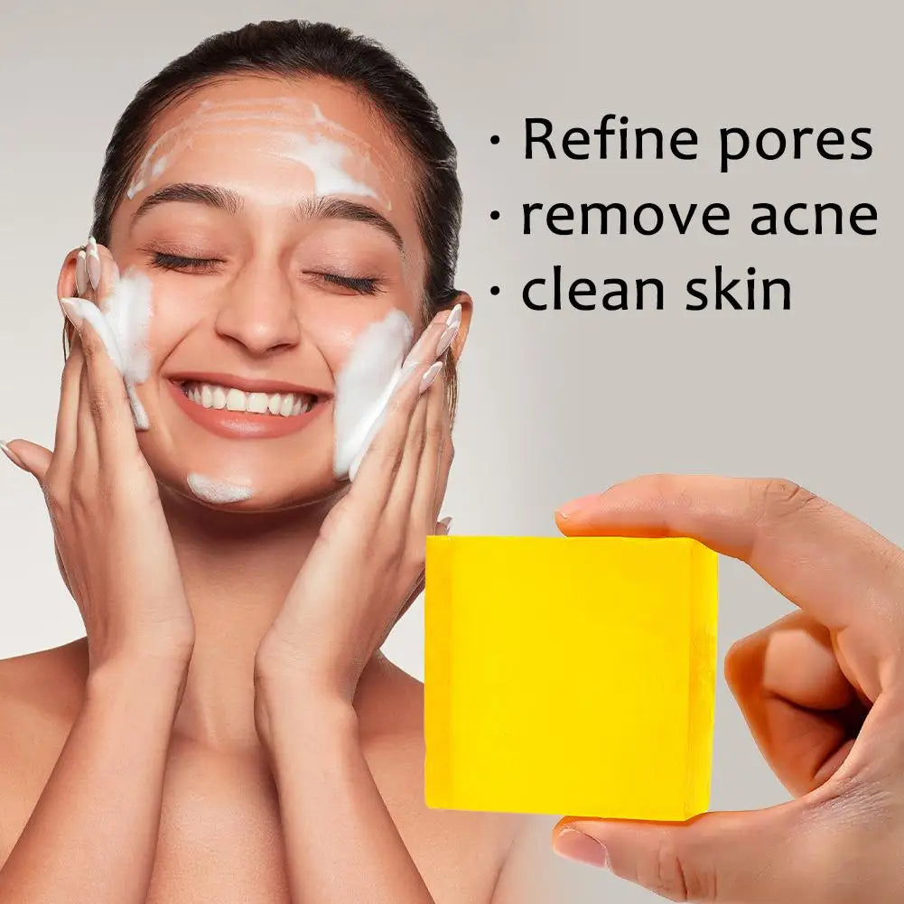 Hand Made Turmeric Soap Body Cleaning Natural Turmeric Deeply Clean Skin Refine Pores, Remove Acne Tender Skin Care Beauty Peaceful Pleasures Health and Wellness