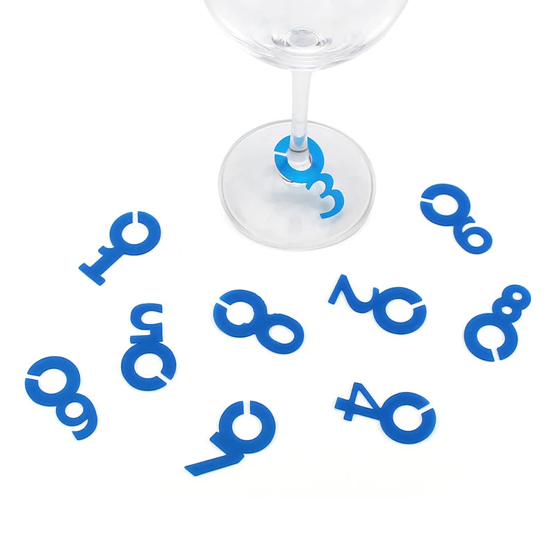 Silicone Wine Glass Markers & Drink Charms – 6 Pack