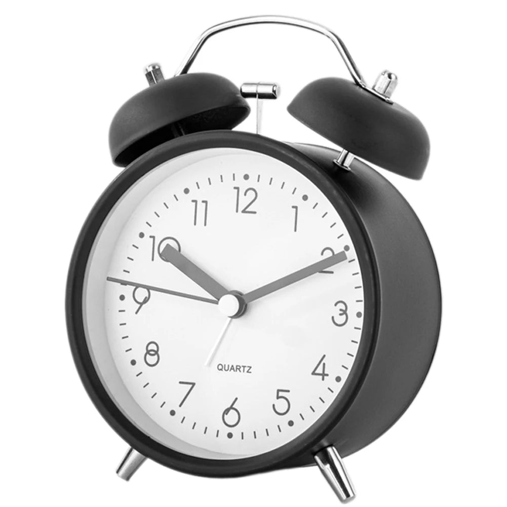 Luxfacigoo Twin-Bell Vintage Alarm Clock with Night Light Vintage Alarm Clock Peaceful Pleasures Health and Wellness Black