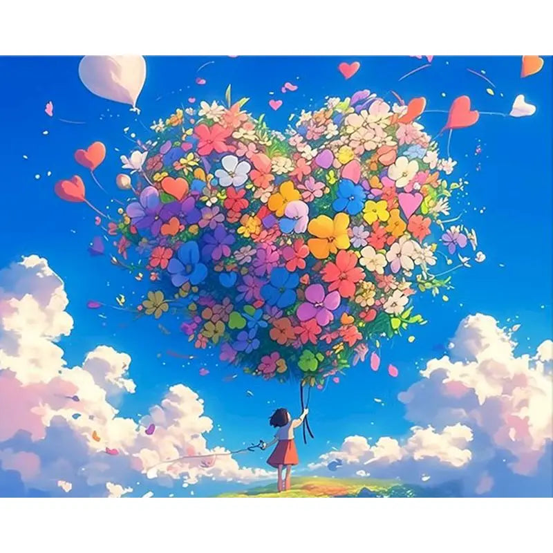 GATYZTORY Paint by Numbers Kit – Woman Flower Canvas 60×75cm