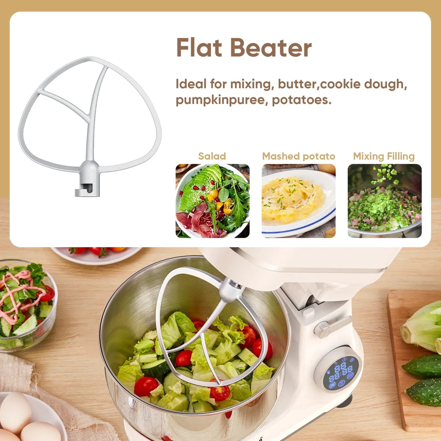 BioloMix 1200W Stand Mixer – 11-Speed, OLED Touch, Tilt-Head, 5L Stand Mixer BioloMix