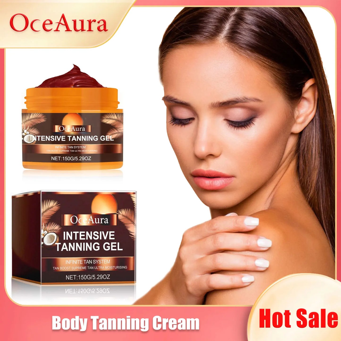 OceAura Self Tanner Body Bronzer Cream – Sunless Tan 150g