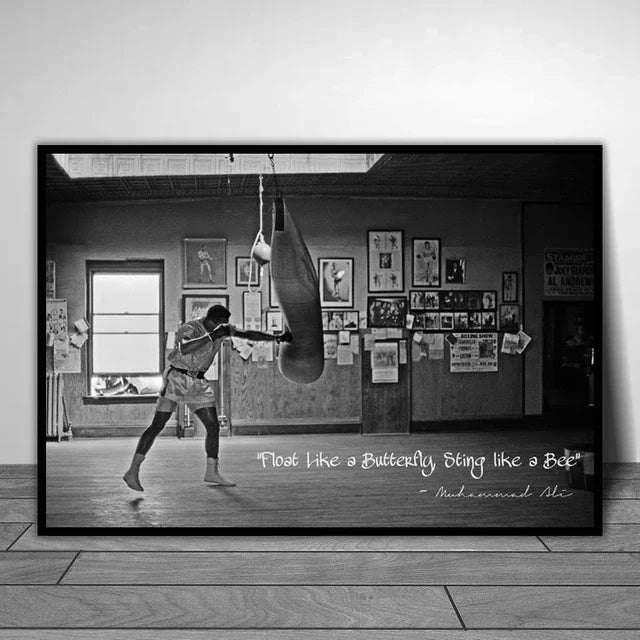Boxer Wall Poster, Mike Tyson Muhammad Ali Motivational Quote Canvas Painting Prints, Home Decor Pictures for Living Room Peaceful Pleasures Health and Wellness