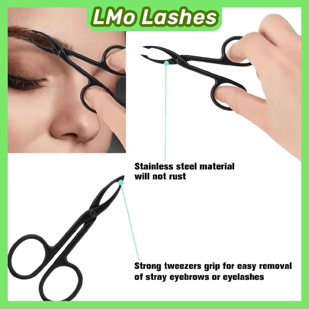Stainless Steel Eyebrow Tweezers – Slanted & Flat Tip