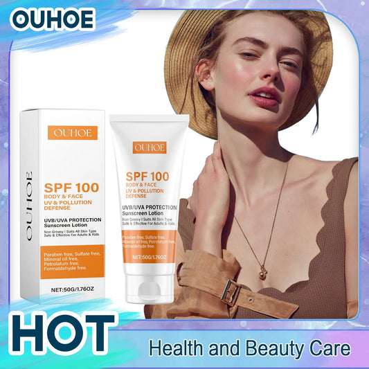 Facial Body Sunscreen Spf100 Anti Sun UV Protector Solar Skin Protective Sunblock Oil-Control Moisturizing Whitening Sun Cream Peaceful Pleasures Health and Wellness