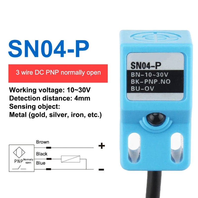 1pc NPN PNP SN04-N SN04-P SN04-N2 SN04-P2 Metal Detection Sensor Proximity Switch For Metal Detection Square Induction Switch Peaceful Pleasures Health and Wellness 0 Blue-3