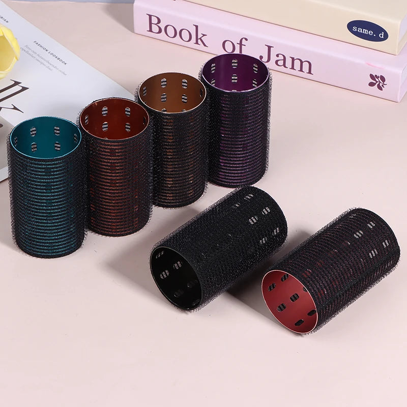 Color Aluminum Core Self-adhesive Hair Roll 5*9cm Pure Nylon Hook And Loop Roller Self Grip Styling Hot Thermal Volume Curler Peaceful Pleasures Health and Wellness
