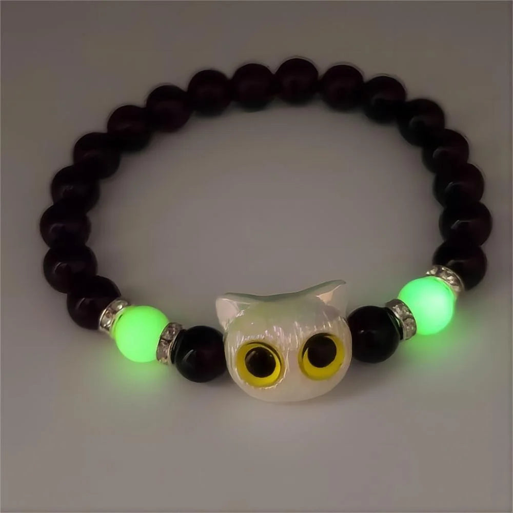 Luminous Cat Bead Strand Bracelet – Couples & Friendship