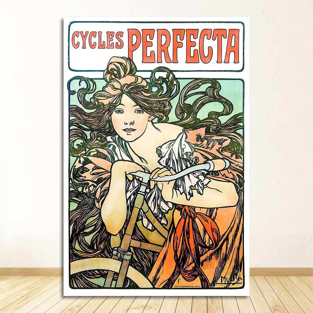 Alphonse Mucha Art Nouveau Vintage Canvas Wall Art Print