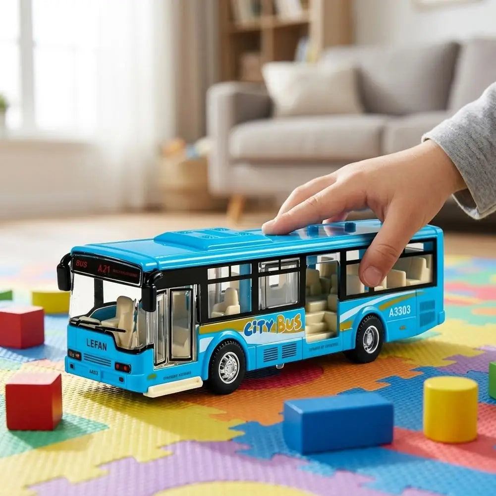 Children's Simulated City Bus Toy Model Inertial Vehicle Sightseeing