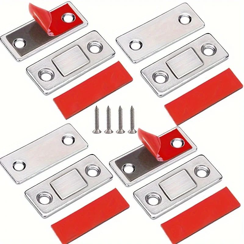 Ultra-Thin Magnetic Cabinet Latches – 4 Pack Door Closers