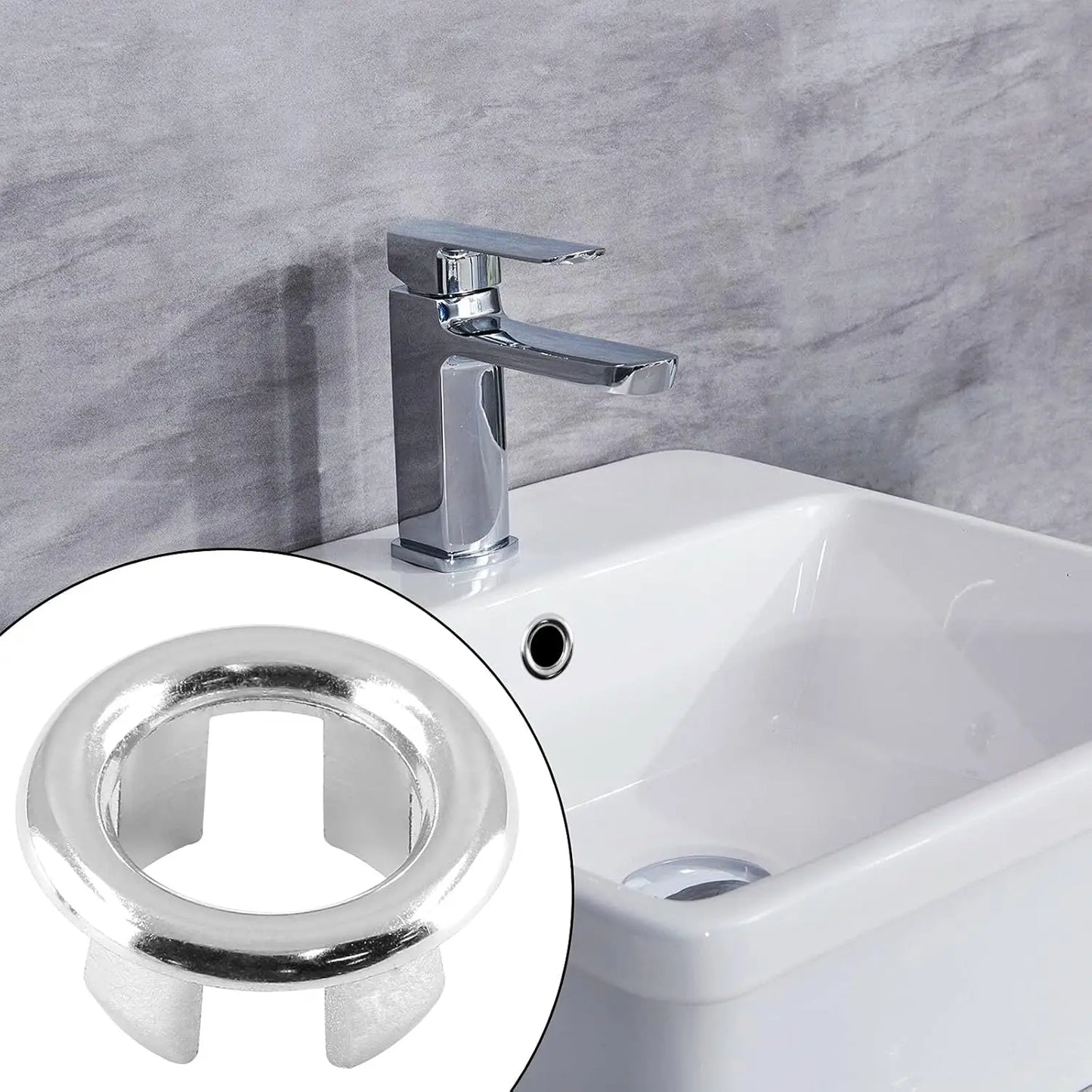 Brass Sink Overflow Hole Cover | Decorative Basin Drain Cap