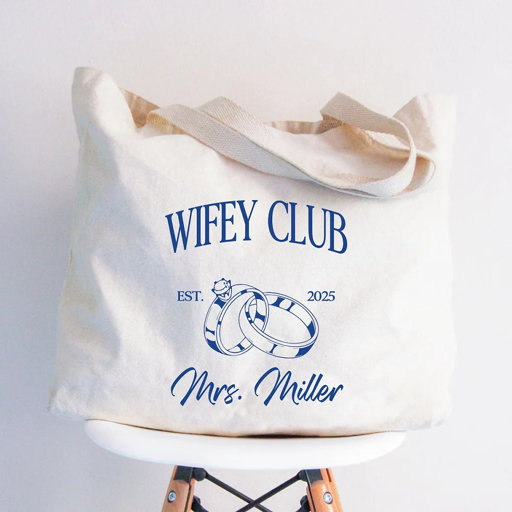 Wifey Club Mrs Tote Bag | Bridal Shower Newlywed Gift