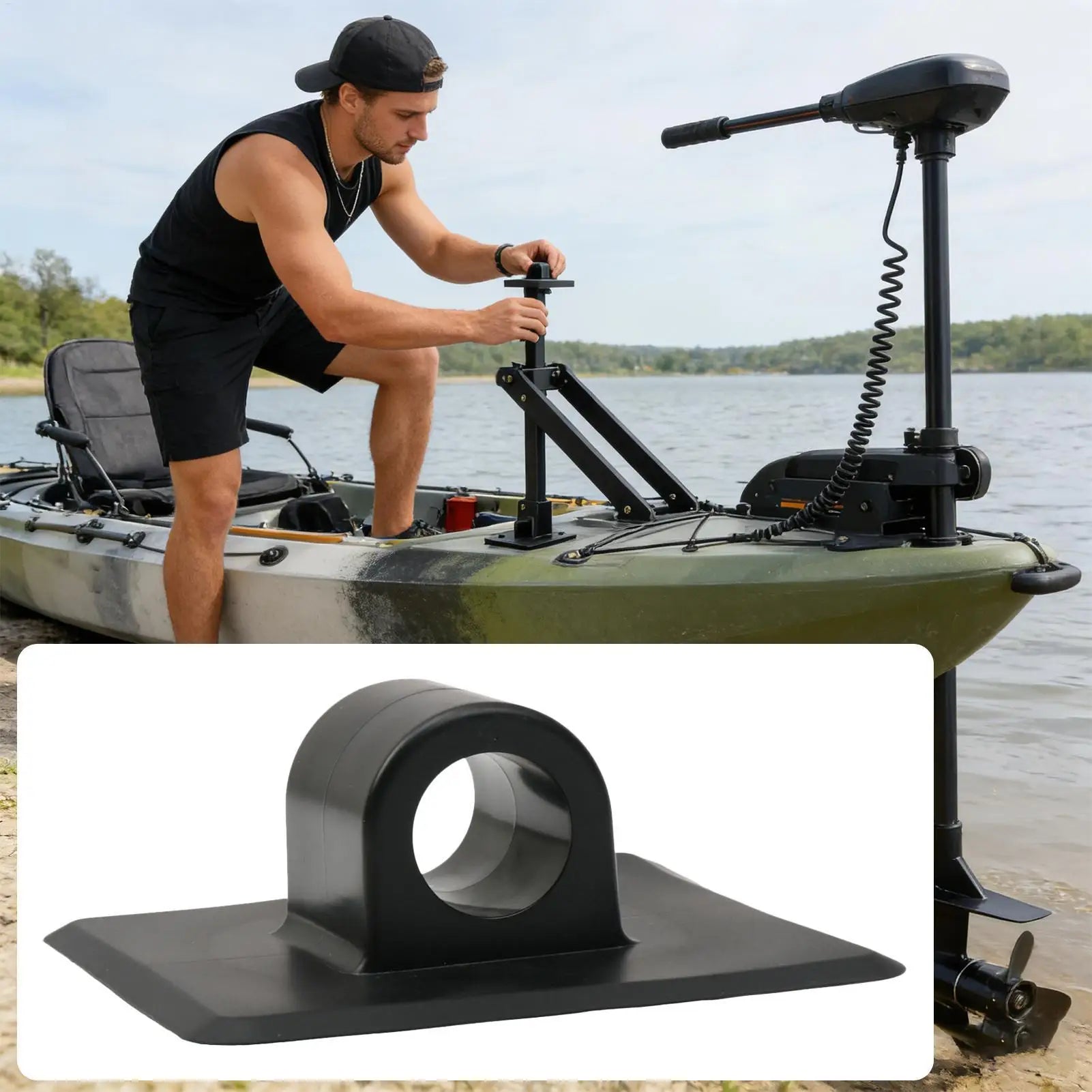 Kayak Motor Mount Heavy Duty Boat Trolling Motor Bracket Fits Inflatable Boat Canoe Pontoon Transom for Fishing Touring Camping Peaceful Pleasures Health and Wellness